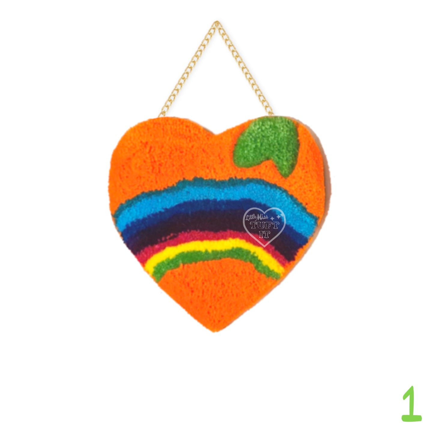 Rainbow Fruit Orange Tufted Wall Hanging 8"