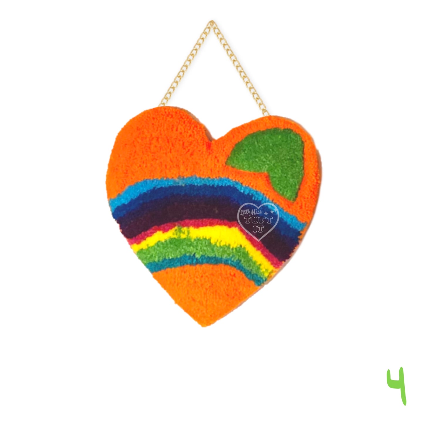 Rainbow Fruit Orange Tufted Wall Hanging 8"