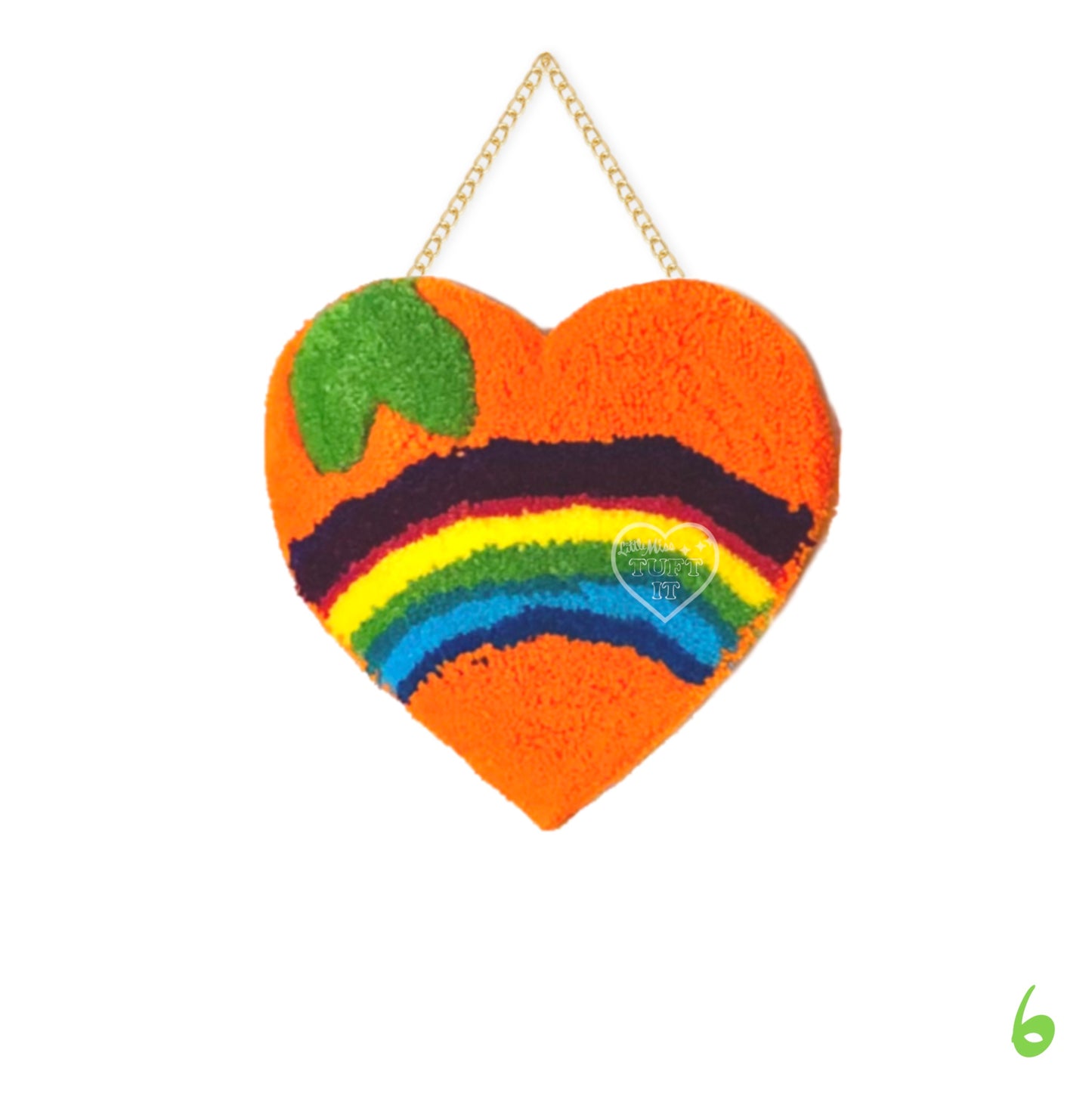 Rainbow Fruit Orange Tufted Wall Hanging 8"