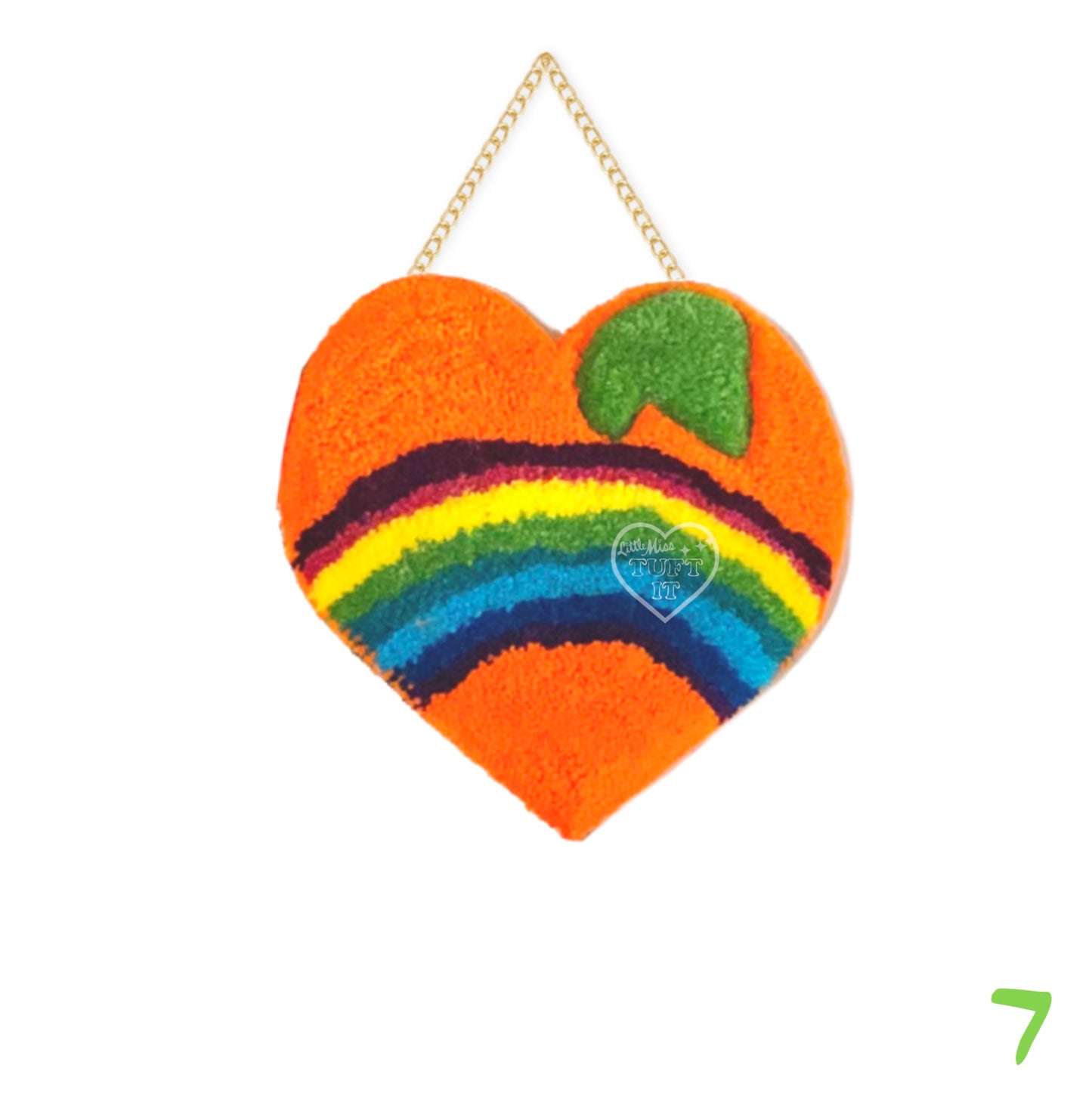 Rainbow Fruit Orange Tufted Wall Hanging 8"