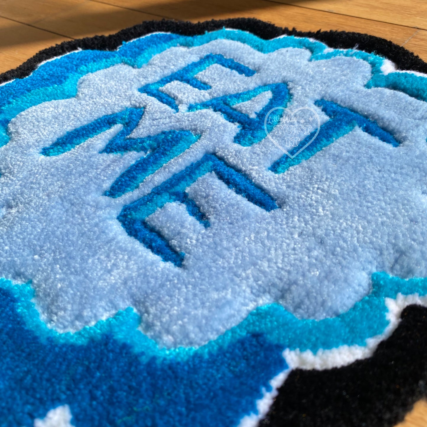 "EAT ME" Frosted Cookie Tufted Wall Hanging - Blue