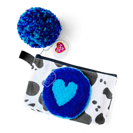 Blue Heart Cow Pouch