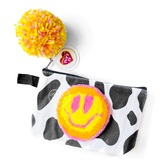 Pink/Yellow Smile Cow Pouch
