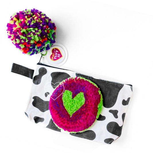 Green Heart Cow Pouch
