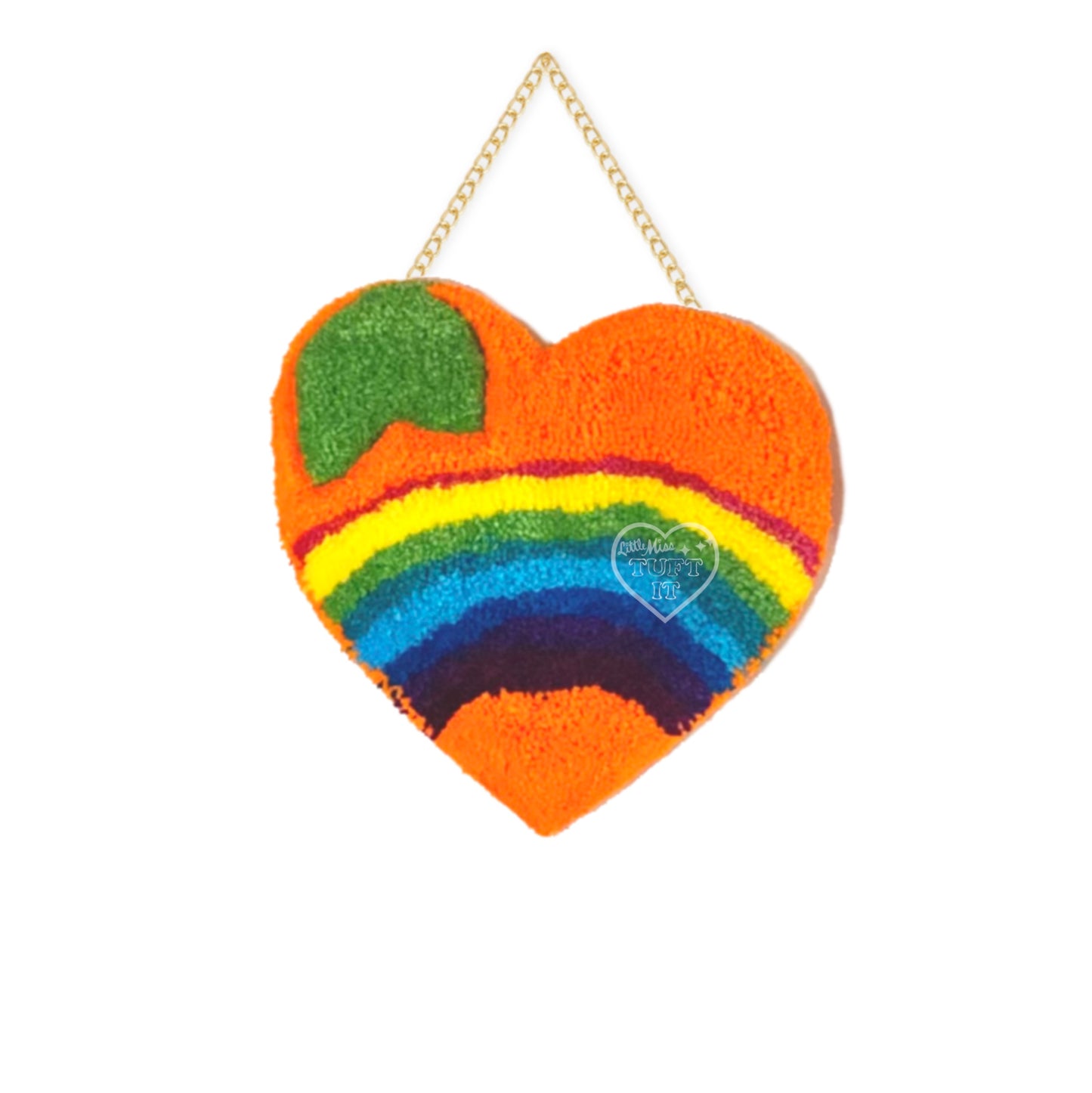 Rainbow Fruit Orange Tufted Wall Hanging 8"