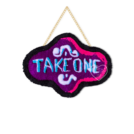 "TAKE ONE" Frosted Cookie Tufted Wall Hanging - Purple