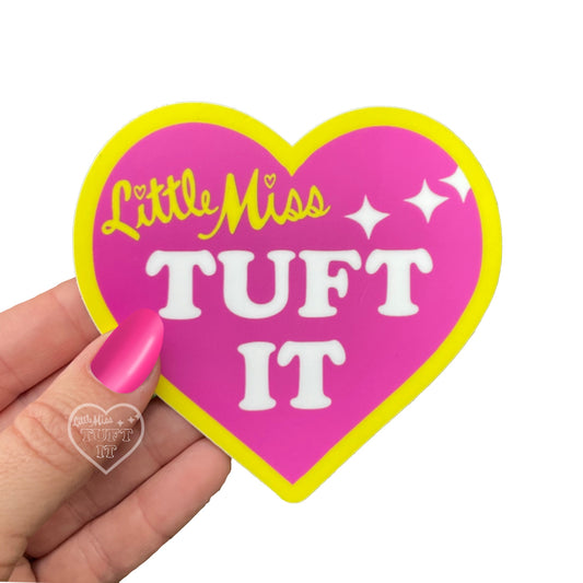Little Miss Tuft It Waterproof Sticker 4" Heart