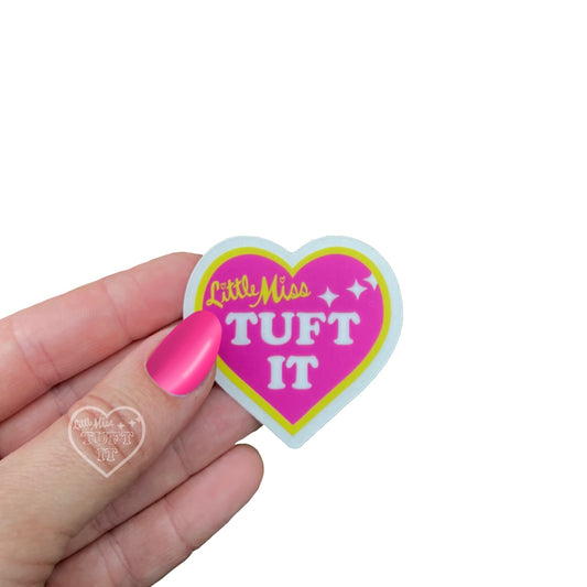 Little Miss Tuft It Clear Waterproof Sticker 2" Heart