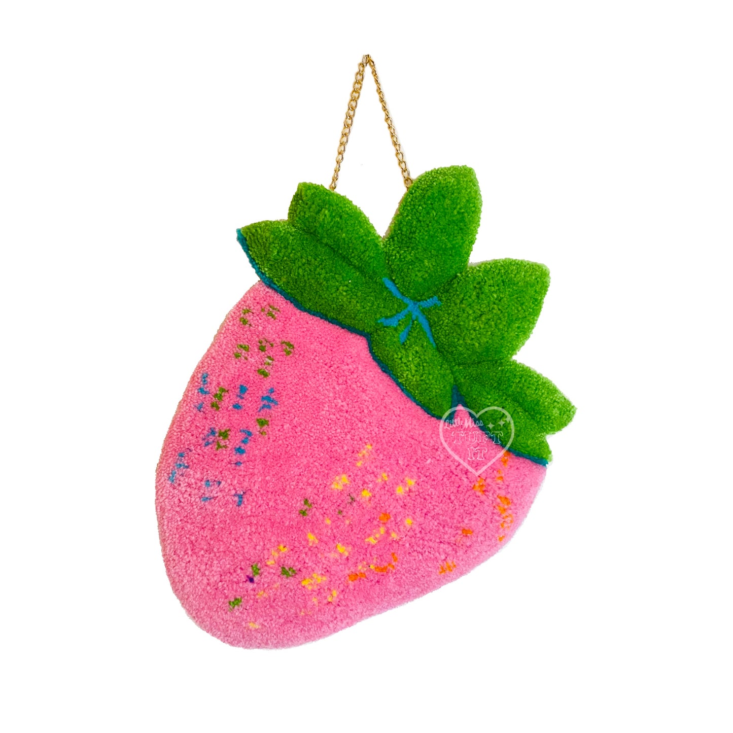 Pink Strawberry Tufted Wall Hanging